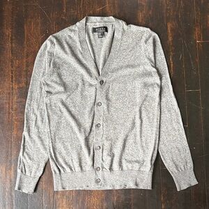 21men Heather Gray Cotton Cardigan Sweater